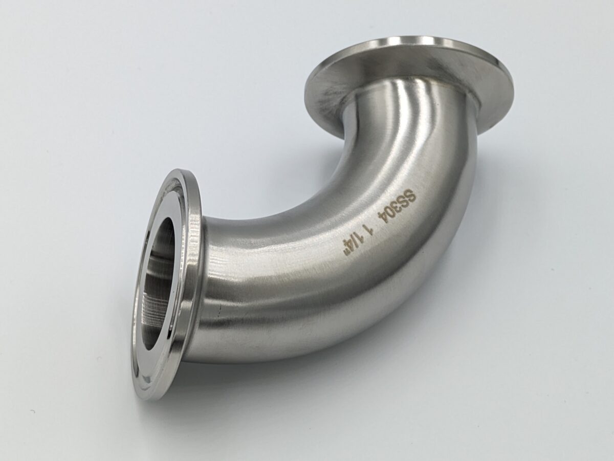 Produktbild von 1 Stück 2.5 Zoll Tri-Clamp 90° Rohrbogen – 63mm Außen-Ø, 304 Edelstahl, Für Hygienische Rohrleitungen