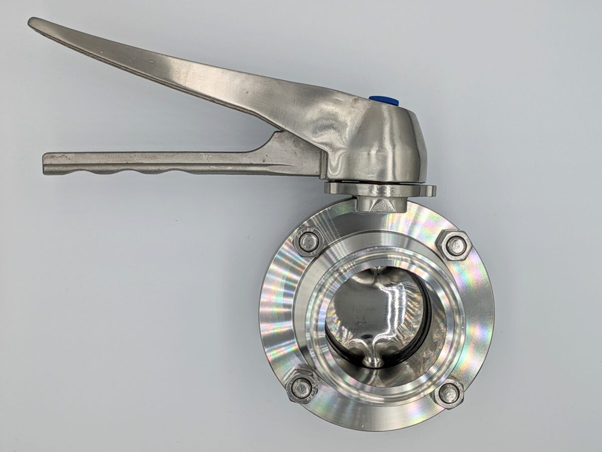 Tri Clamp butterfly valve with trigger handle (2
